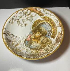 Exclusive Williams Sonoma 13" Round Serving Bowl Turkey Must SEE ! - Picture 1 of 11