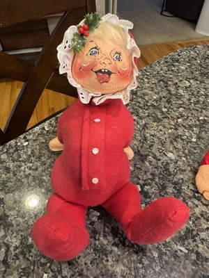 Vintage Annalee Red PJ Kid Rare Unique Christmas Holiday Plush Doll Decoration - Image 1 of 4