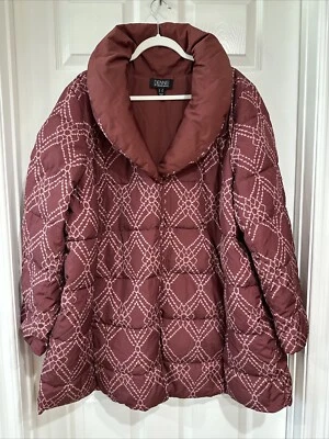 Dennis Basso 3X Chaqueta Reversible Estampado a Sólido Resistente al Agua Rosa/Rubor NUEVA Foto 1 de 4