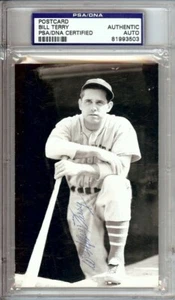 Bill Terry Signed Autographed Postcard New York Giants HOFer PSA/DNA - Picture 1 of 1