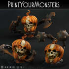 3D Printed Print Your Monsters 3 Skull Pumpkins Pumpkins Attack Pack II 28mm -