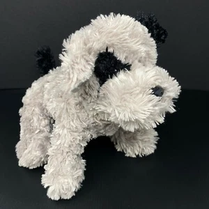 Dan Dee Gray Puppy Dog Plush Black Eye Spot Shaggy Terrier 12" Stuffed Animal - Picture 1 of 4