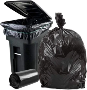 Big Black Trash Bags Heavy Duty - Extra Large Trash Bags Heavy Duty 95-96 Gallon - Picture 1 of 6