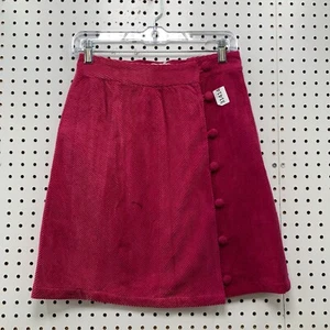 NEW FRNCH Corduroy Button Skirt Womens Size Small Fuchsia Pink 26x19.5 NWT $72 - Picture 1 of 14