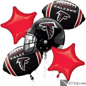 Anagram Atlanta Falcons Team Football Bouquet 5pc Foil Balloon Pack, Black Red - Picture 1 of 1