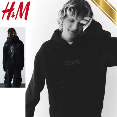 Sudadera con Capucha H&M x Nirvana In utero Angel Para Hombre Calce Suelto Estampada Negra - Edición H&M Foto 1 de 4