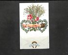 FANTAISIE - Coeur, mains et roses, herbier naturel et enveloppe et lettre - 1906