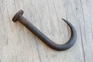 Vintage Eisen Schmied handgeschmiedet nautisch Marine Seemann Spitze Haken Seil Werkzeug - Bild 1 von 5