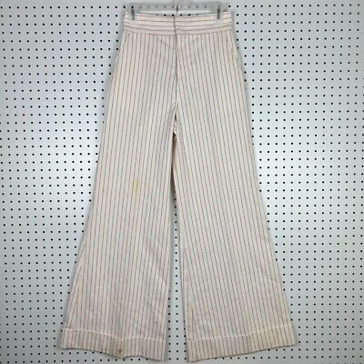 Lady Wrangler Flare Bell Bottom 白色红色细条纹 80 年代 90 年代 26x32 西部 — 第 1/4 张图片