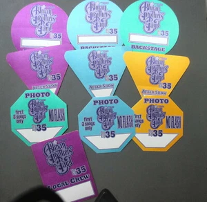 Allman Brothers backstage passes 10 Satin 35th Anniversary different shapes ! - Picture 1 of 1