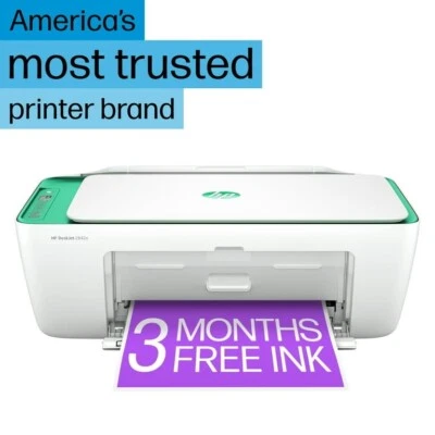 HP Deskjet 2842E Wireless All In One Color Inkjet Printer Ink Included - Green - Image 1 of 2
