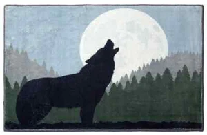 Howling Wolf Indoor Door Mat Rug - Picture 1 of 1