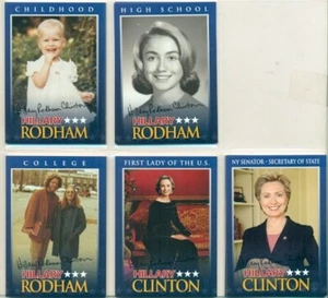LOTE DE TARJETAS COLECCIONABLES - HILLARY RODHAM CLINTON - JUEGO DE 5 TARJETAS COLECCIONABLES DE FIRMA - Imagen 1 de 2