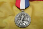 SKIING C.C. - M Highest Quality Medal Home Award w/Ribbon Drape Pin Silver NOS