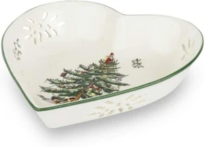 Spode Christmas Tree durchbohrtes Herz Tablett, 7 Zoll - Bild 1 von 12