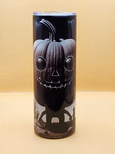 Creepy Pumpkin Scary Spooky Halloween Cactus 20oz Stainless Steel Tumbler #20028 - Picture 1 of 4