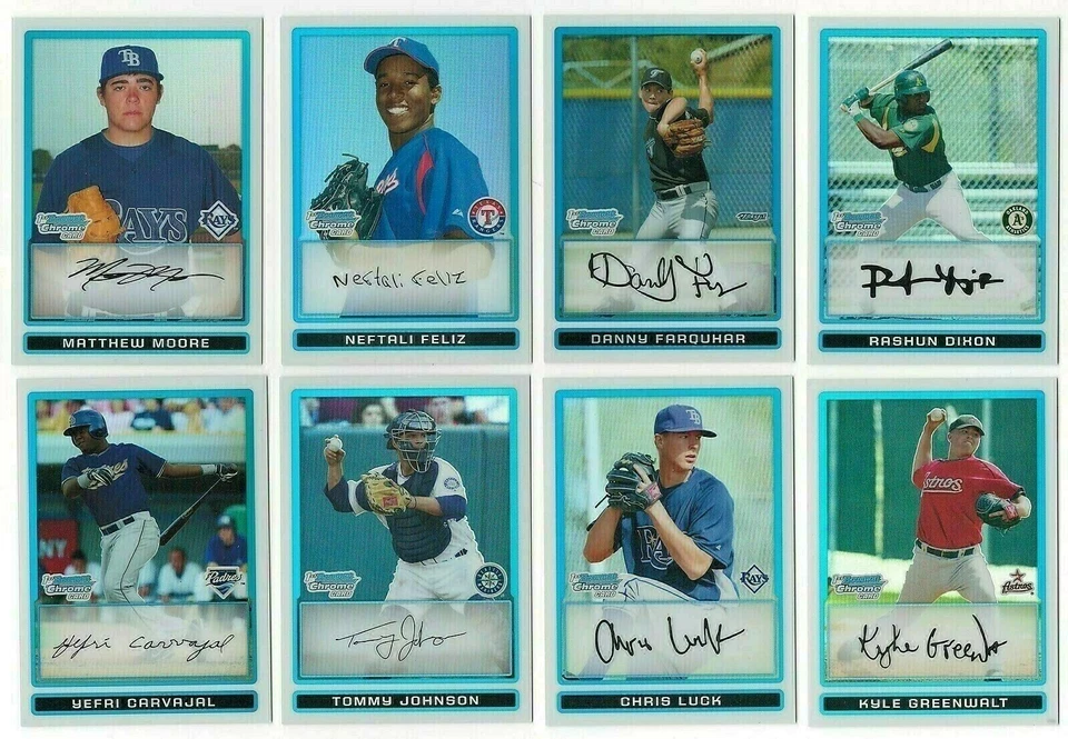 2009 Bowman Chrome Prospects REFRACTOR Parallel Single Cards #/599/500 #130-153 - Image 1 of 1