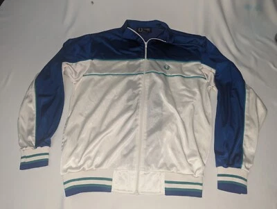 Vintage FRED PERRY Sportwear Men's L Track Top Jacket White/Blue GUC  - Image 1 of 4