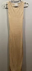 Hello Molly Figure Hugging Dress Size 6 Champagne Colour Sparkle Open Backed - Picture 1 of 4