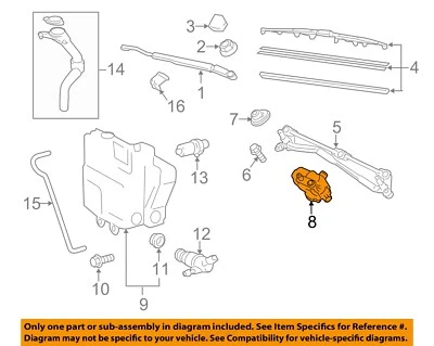 Motor limpiaparabrisas usado se adapta a: 2012 Scion IQ grado A Foto 1 de 4