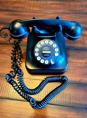 Teléfono Pottery Barn PB Grand Teléfono Negro Escritorio Antiguo Estilo Retro Vintage Foto 1 de 3