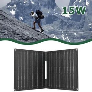ETFE 2 Folding Solar Panel Kit Mono 15W 5V Solar Mat USB /Type-C Ports Charger - Foto 1 di 10