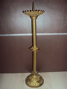 ANCIEN  PIQUE-CIERGE/ RELIGIEUX/ EGLISE/ BRONZE /XIX-XXéme/H. 50,5 / 55 cm - Picture 1 of 4