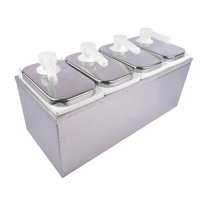 2L Stainless Steel Sauce Pump Dispenser Squeeze Condiment Dispensing Container - Image 1 of 4