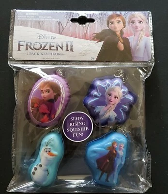 Disney Frozen 2 Elsa Olaf Anna Paquete de 4 Llaveros Blandos - Nuevo Foto 1 de 4