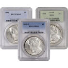 US Morgan Silver Dollar $1 - PCGS MS63 - Pre 1921 Random Date and Label