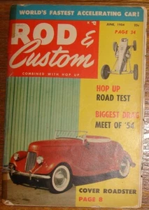 ROD & CUSTOM MAGAZINE JUNE 1954 '33 FORD ROADSTER, GEORGE BARRIS HUBCAPS - Picture 1 of 8