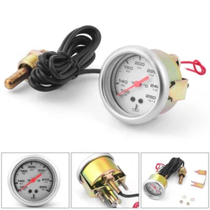 2" 52mm Pointer Mechanical Water Temp Gauge Meter 38-121℃/100-250℉ Sensor 1/2npt - Picture 1 of 8