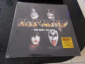 Kiss - YELLOW & RED SPLATTER VINYL Kissworld Best of Kiss 2LP SEALED NEW - Picture 1 of 1