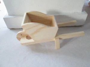 Nicoles Unfinished Wooden Small Wheelbarrow - Crafts, New - Picture 1 of 9