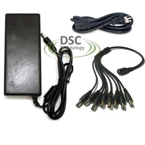 Power Adapter Splitter 12V DC 8A CCTV Power Supply Adapter 8 Way Splitter Camera - Picture 1 of 2