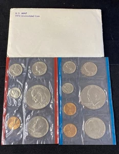 US Mint 1974 Uncirculated Coin Set Denver & Philadelphia OGP Free Shipping - Picture 1 of 2