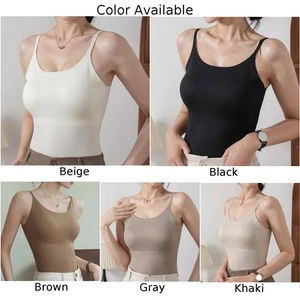 Sleek Design Women's Suspenders Vest in Soft Ice Silk with Chest Padding - Picture 1 of 14