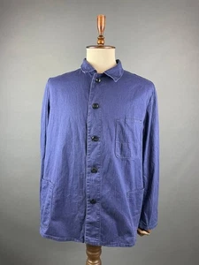 Französische Arbeitsjacke Herren Größe 54 Blau Baumwolle Langarm Kragen Vorne Knopf - Bild 1 von 14