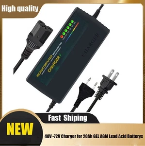 48V 60V 72V Smart Charger for 20Ah GEL AGM Liquid Lead Acid Batterys SDE - Picture 1 of 28