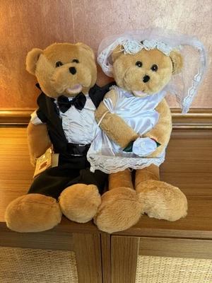 Vintage Chantilly Lane Bride & Groom Bear Sings "Love & Marriage" Animated-tags! - Image 1 of 4