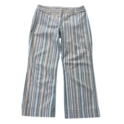 Pantalón corto Sigrid Olsen a rayas pierna ancha talla 6 Foto 1 de 4