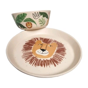 Pillowfort  Jungle Lion Dinnerware Kid's Plate 7" And Bowl 5" Melamine Target - Picture 1 of 9