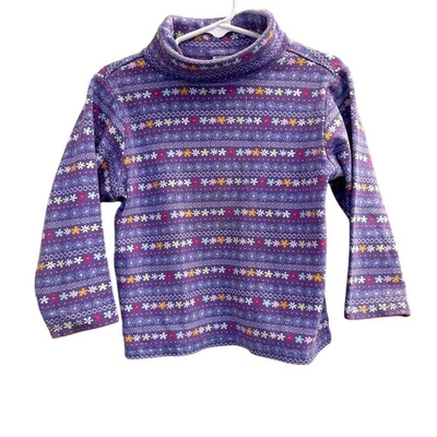 Y2K Gymboree Girls Turtleneck Long Sleeve Floral Top Size 7-8 Purple Vintage - Image 1 of 4