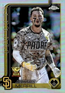 2025 Topps Chrome Baseball #61 Jackson Merrill SP Image Variation Refractor - Picture 1 of 2