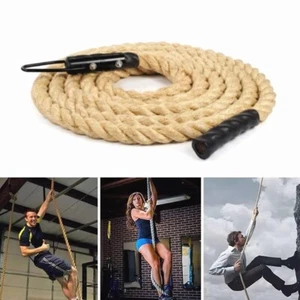 7 meter Climbing Sisal Rope 1.5" Metal Clamp Poly End Crossfit Fitness Ropes - Picture 1 of 8