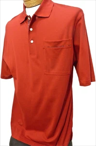 NWT $65 TURNBURY MEN'S SHIRT MEDIUM 'Yacht Red' Pique Knit Golf Polo 100% Cotton - Picture 1 of 10