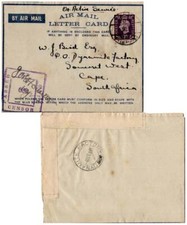 South Africa 3c KGVI 1941 Egypt 104 Postage Prepaid Airmail Letter Card APO 40 5
