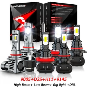 For Acura RL 2004-2012 8Pcs Combo LED HID Headlight Daytime Fog Light Bulbs Kit - Picture 1 of 20