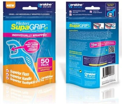 Piksters Monofilamento Supagrip Hilo dental y palillo de dientes, paquete de 50 hilo dental  Foto 1 de 4