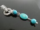 Carolyn Pollack Relios Turquoise Gemstone Sterling Silver 925 Dangle Pendant